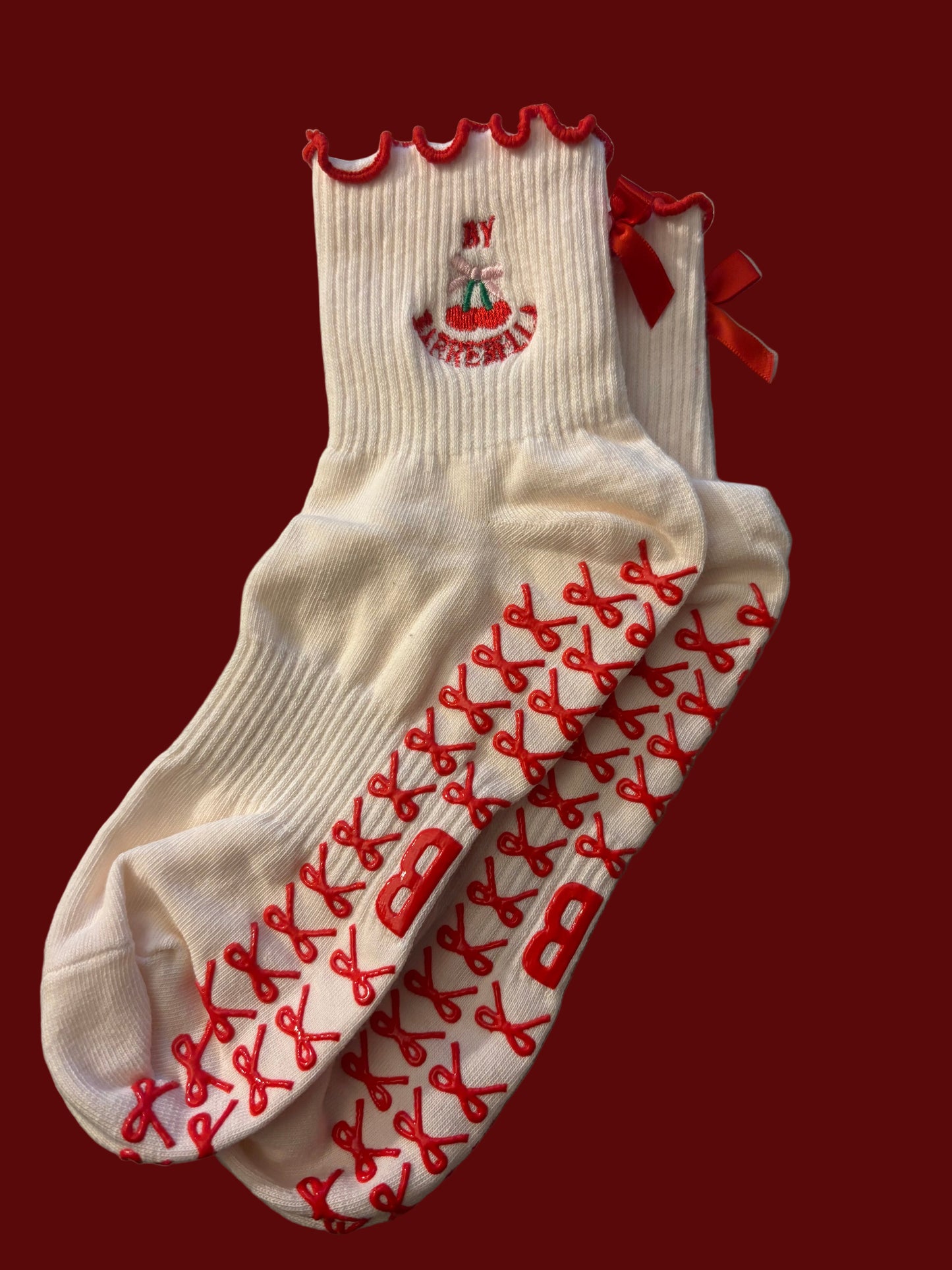 b.b bow & cherry socks